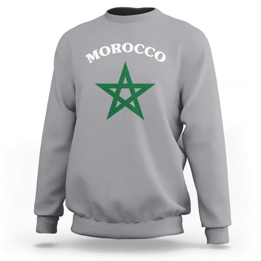 Morocco Pride Flag Star Sweatshirt Patriotic Moroccan Heritage Souvenir