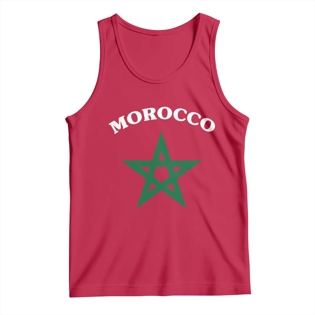 Morocco Pride Flag Star Tank Top Patriotic Moroccan Heritage Souvenir