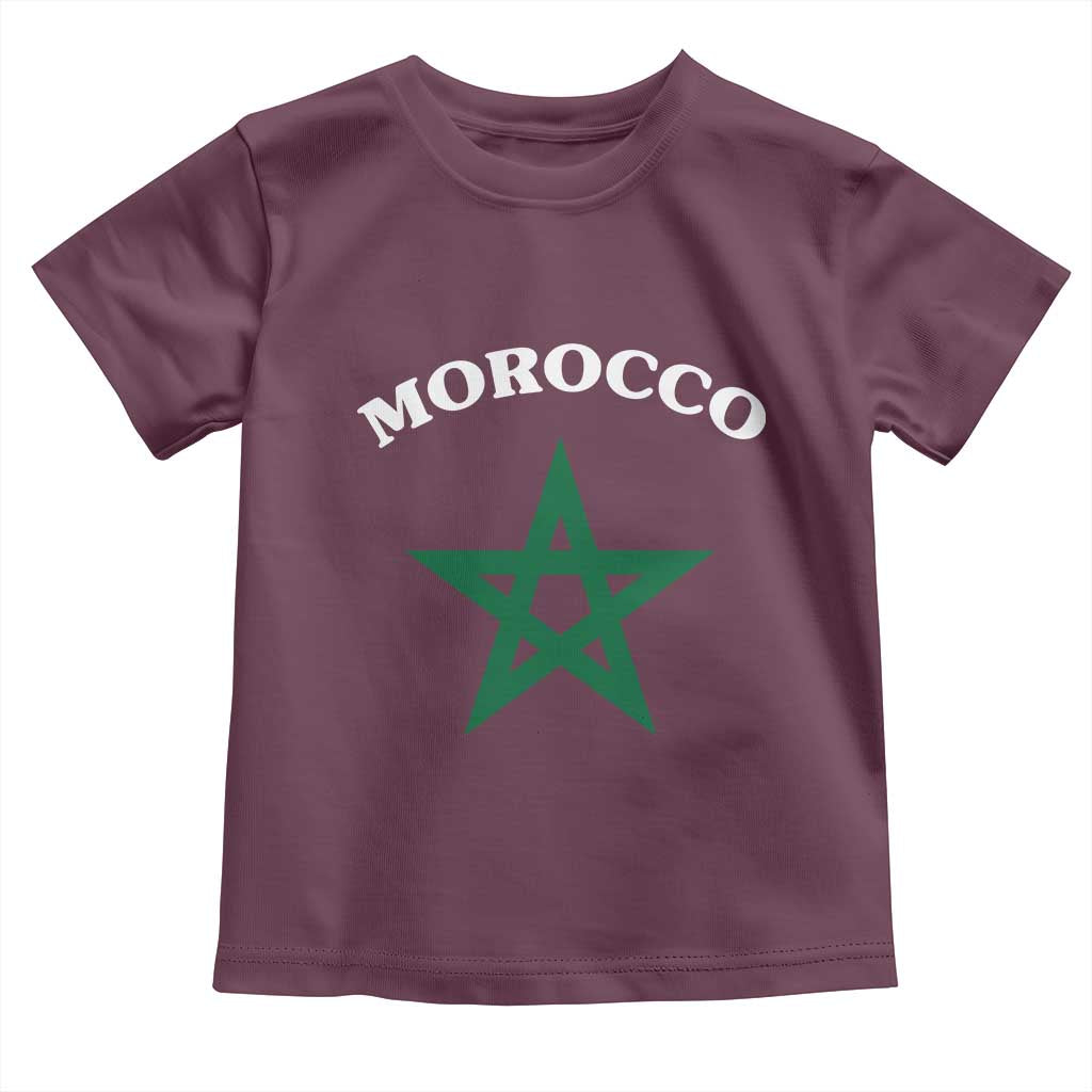 Morocco Pride Flag Star Toddler T Shirt Patriotic Moroccan Heritage Souvenir
