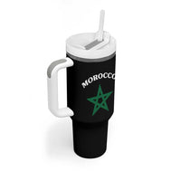 Morocco Pride Flag Star Tumbler With Handle Patriotic Moroccan Heritage Souvenir