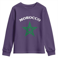 Morocco Pride Flag Star Youth Sweatshirt Patriotic Moroccan Heritage Souvenir