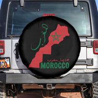 Morocco Map Dima Maghrib with Arabic Calligraphy Spare Tire Cover Maghreb Traditional Moroccan Roots Graphic