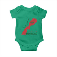 Morocco Map Dima Maghrib with Arabic Calligraphy Baby Onesie Maghreb Traditional Moroccan Roots Graphic