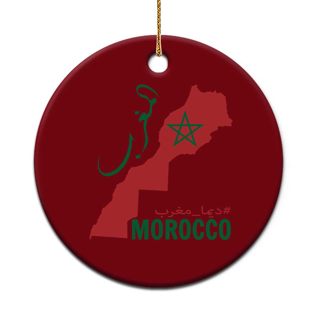 Morocco Map Dima Maghrib with Arabic Calligraphy Ceramic Ornament Maghreb Traditional Moroccan Roots Graphic