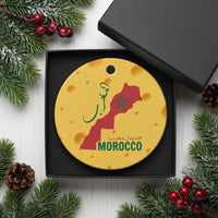 Morocco Map Dima Maghrib with Arabic Calligraphy Ceramic Ornament Maghreb Traditional Moroccan Roots Graphic