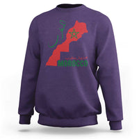 Morocco Map Dima Maghrib with Arabic Calligraphy Sweatshirt Maghreb Traditional Moroccan Roots Graphic