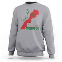 Morocco Map Dima Maghrib with Arabic Calligraphy Sweatshirt Maghreb Traditional Moroccan Roots Graphic