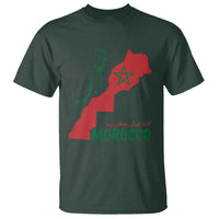 Morocco Map Dima Maghrib with Arabic Calligraphy T Shirt Maghreb Traditional Moroccan Roots Graphic