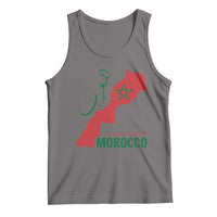 Morocco Map Dima Maghrib with Arabic Calligraphy Tank Top Maghreb Traditional Moroccan Roots Graphic