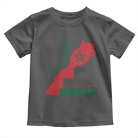 Morocco Map Dima Maghrib with Arabic Calligraphy Toddler T Shirt Maghreb Traditional Moroccan Roots Graphic