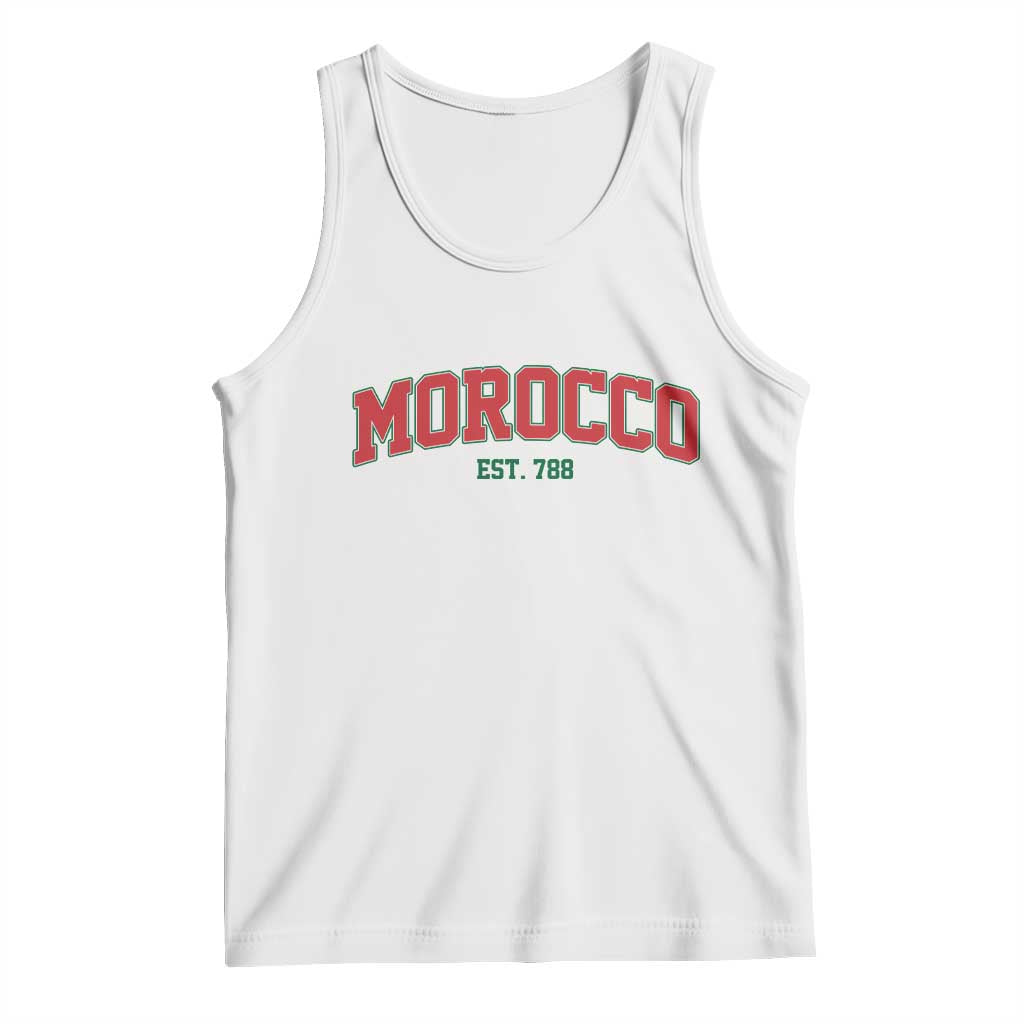 Vintage Morocco Varsity Collegiate Style Tank Top Established 788 Moroccan History