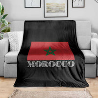 Vintage Morocco Flag Throw Blanket Patriotic Moroccan Pride