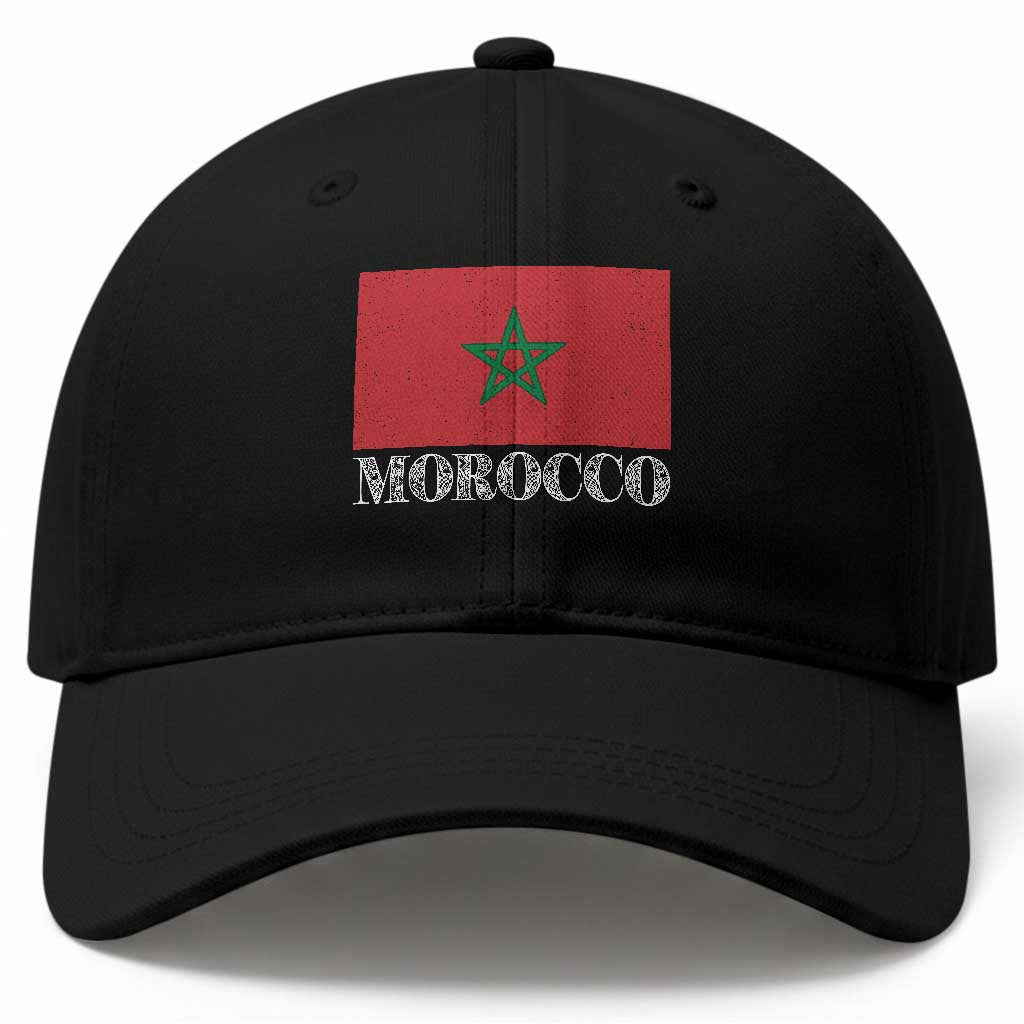 Vintage Morocco Flag Baseball Cap Patriotic Moroccan Pride