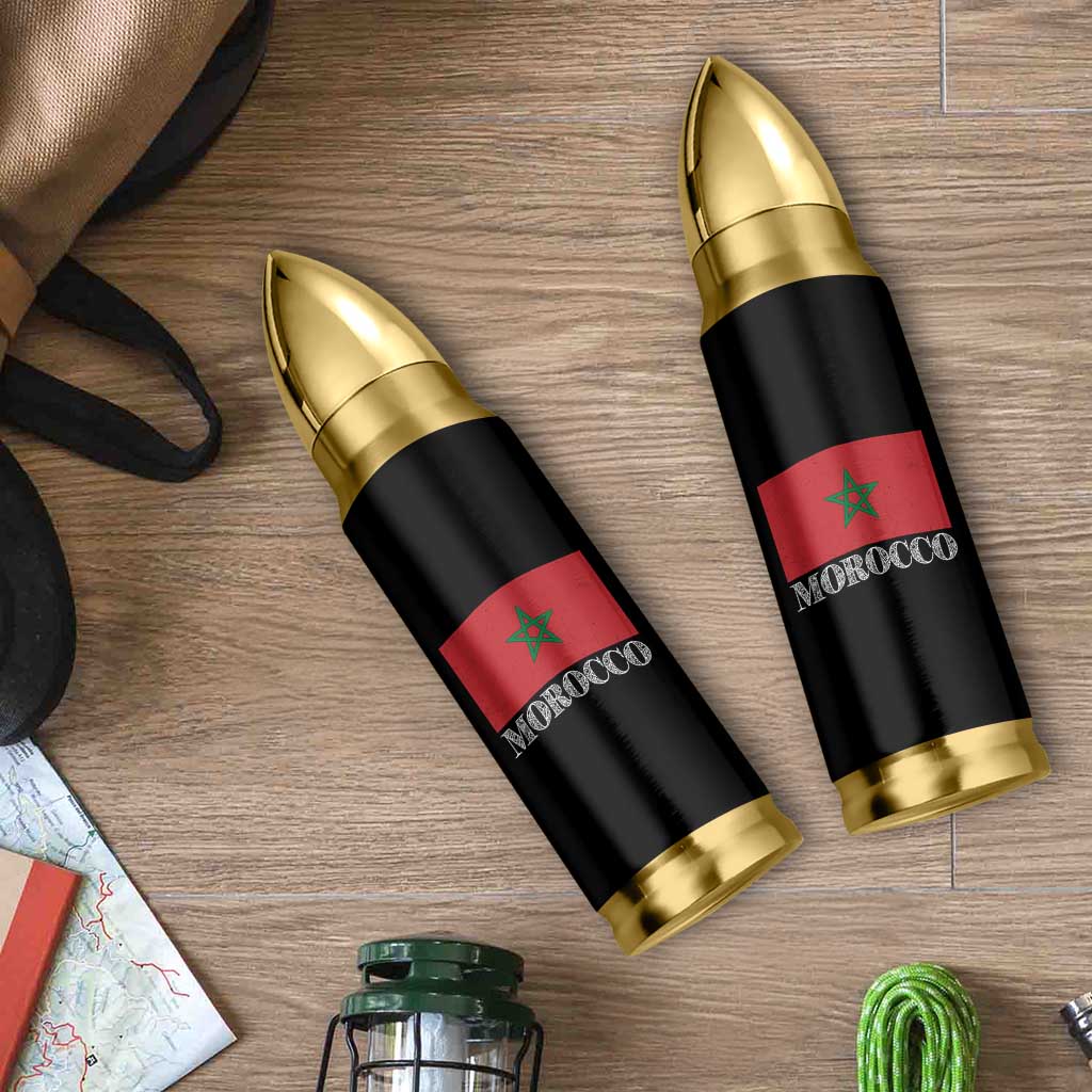 Vintage Morocco Flag Bullet Tumbler Patriotic Moroccan Pride