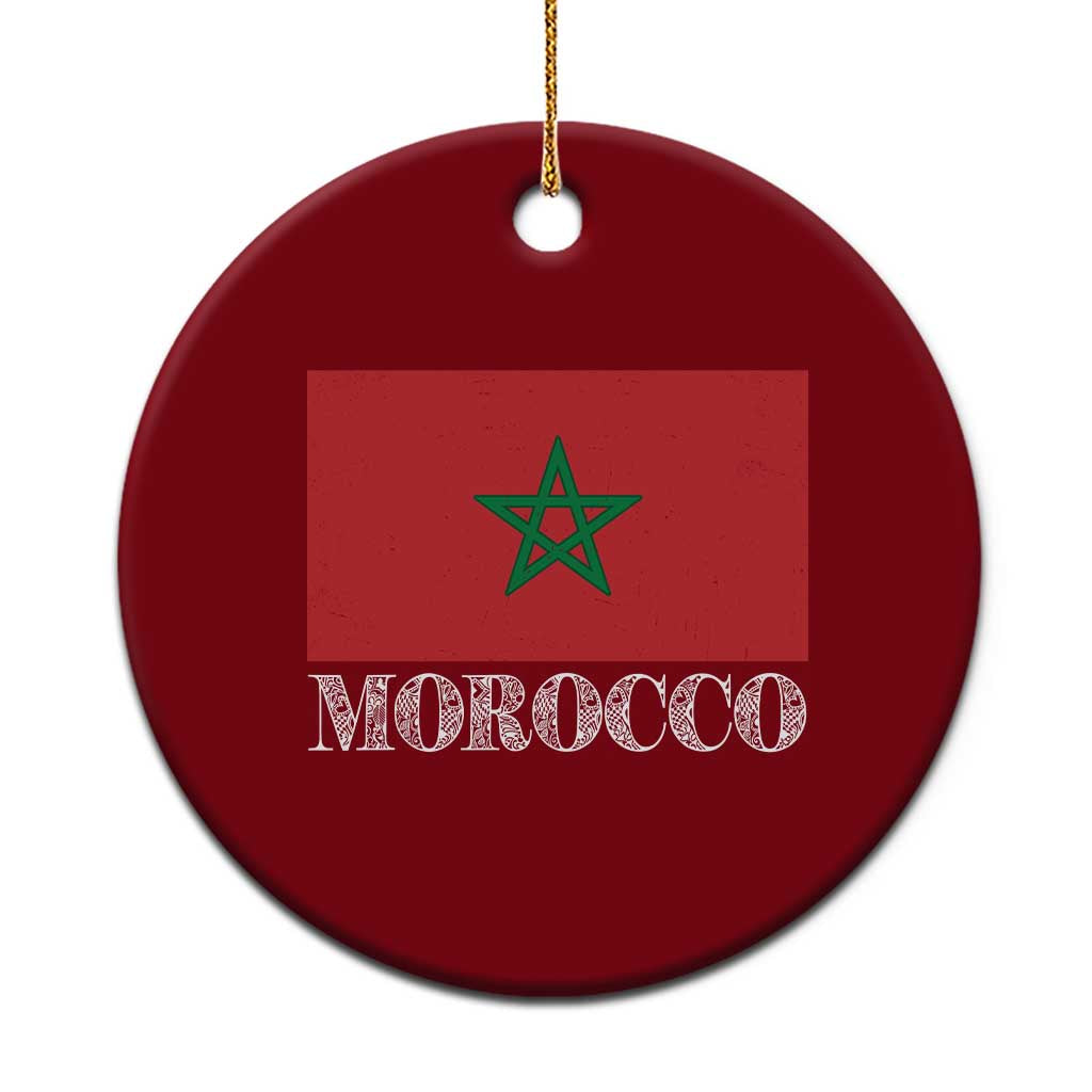 Vintage Morocco Flag Ceramic Ornament Patriotic Moroccan Pride