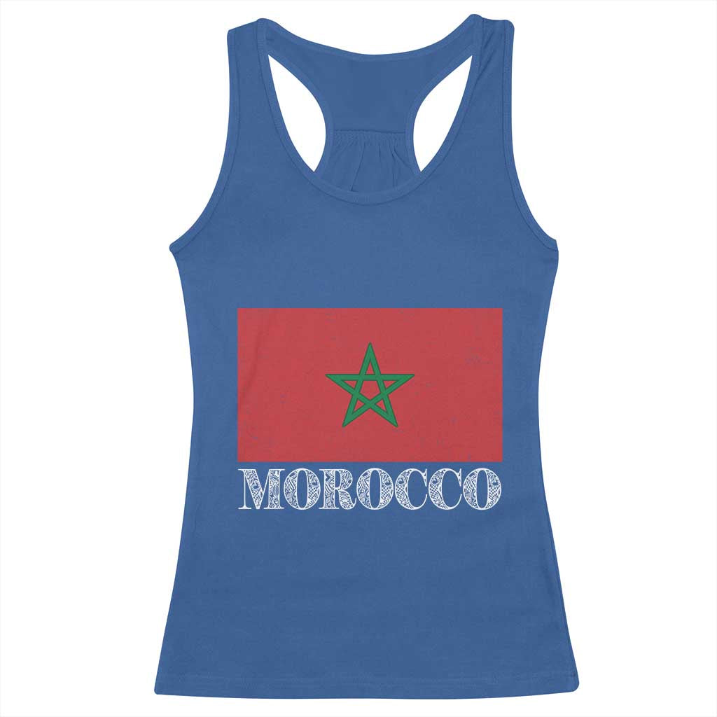 Vintage Morocco Flag Racerback Tank Top Patriotic Moroccan Pride