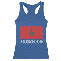 Vintage Morocco Flag Racerback Tank Top Patriotic Moroccan Pride
