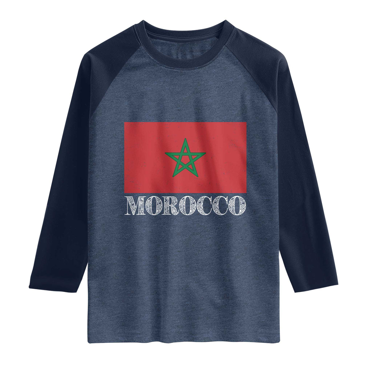 Vintage Morocco Flag Raglan Shirt Patriotic Moroccan Pride