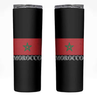 Vintage Morocco Flag Skinny Tumbler Patriotic Moroccan Pride