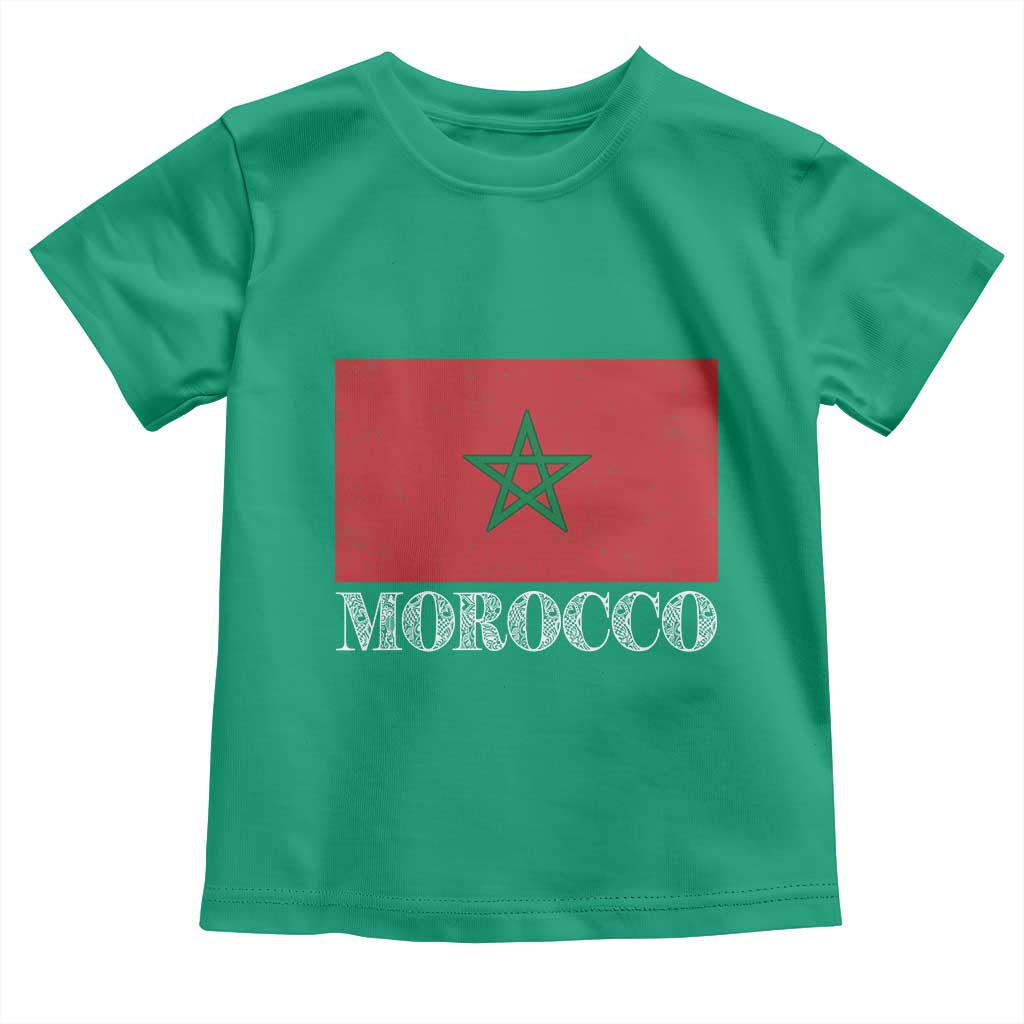 Vintage Morocco Flag Toddler T Shirt Patriotic Moroccan Pride