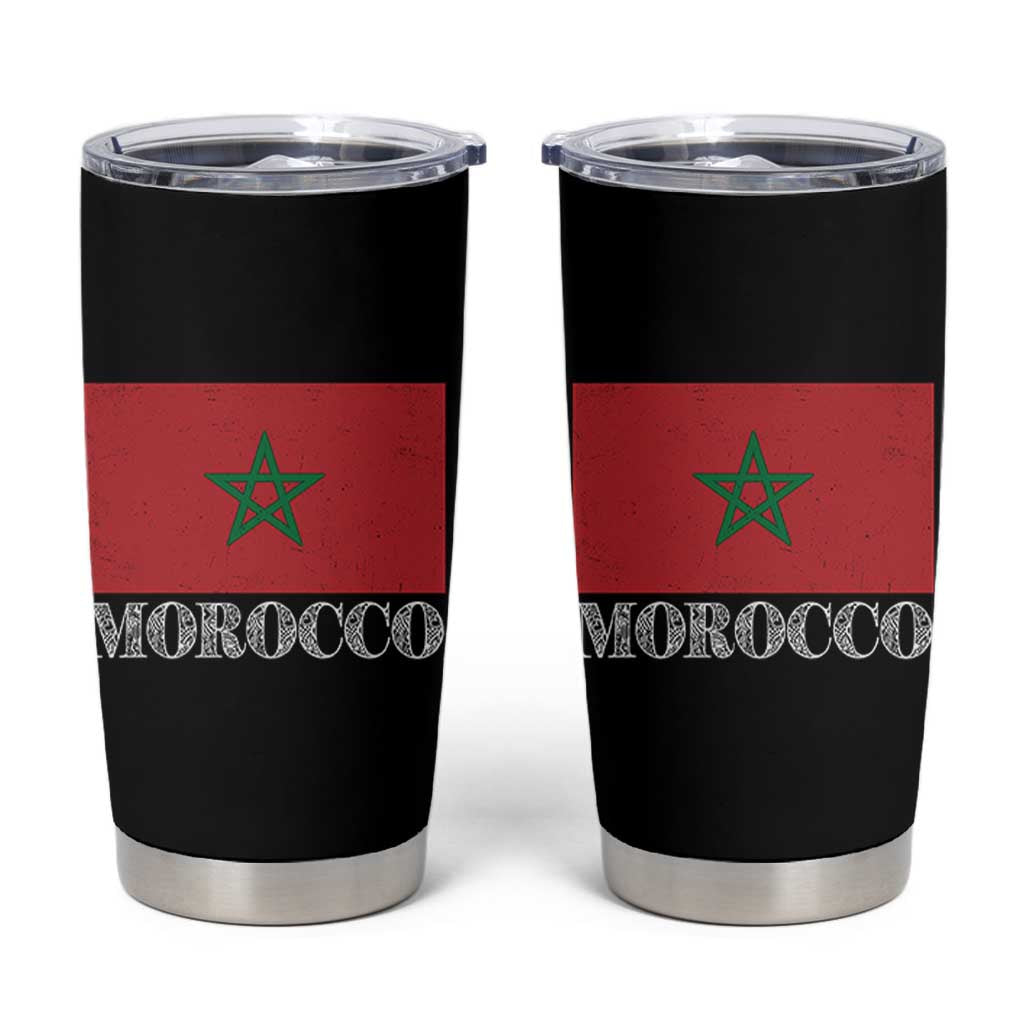 Vintage Morocco Flag Tumbler Cup Patriotic Moroccan Pride