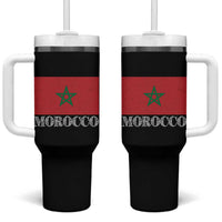 Vintage Morocco Flag Tumbler With Handle Patriotic Moroccan Pride