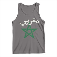 Maghribi Morocco Flag Star Traditional Arabic Script Tank Top Patriotic Moroccan Pride Heritage