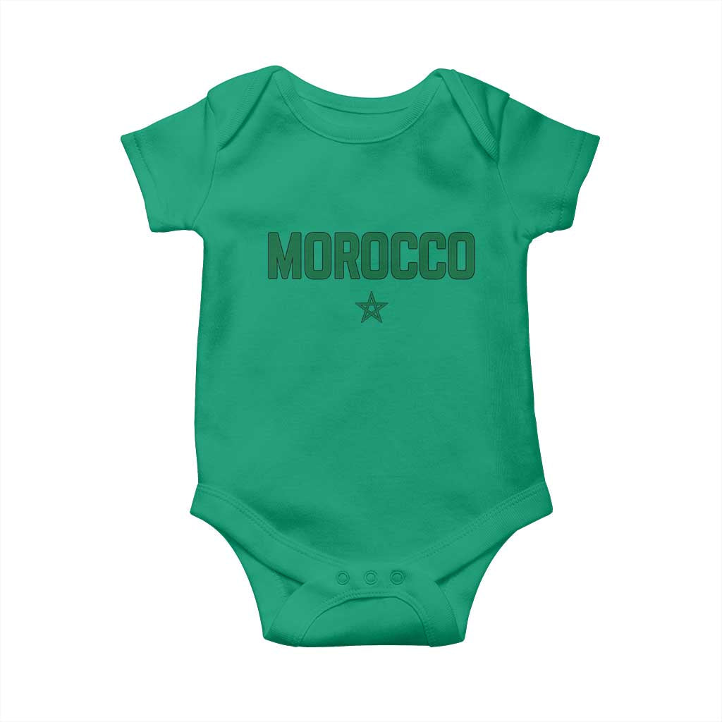 Morocco Star Flag Minimalist Moroccan Pride Baby Onesie