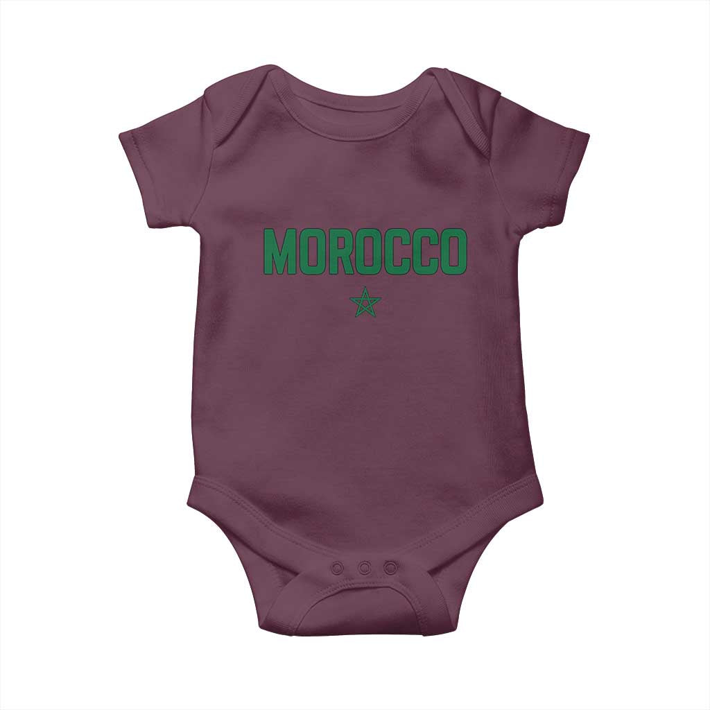 Morocco Star Flag Minimalist Moroccan Pride Baby Onesie