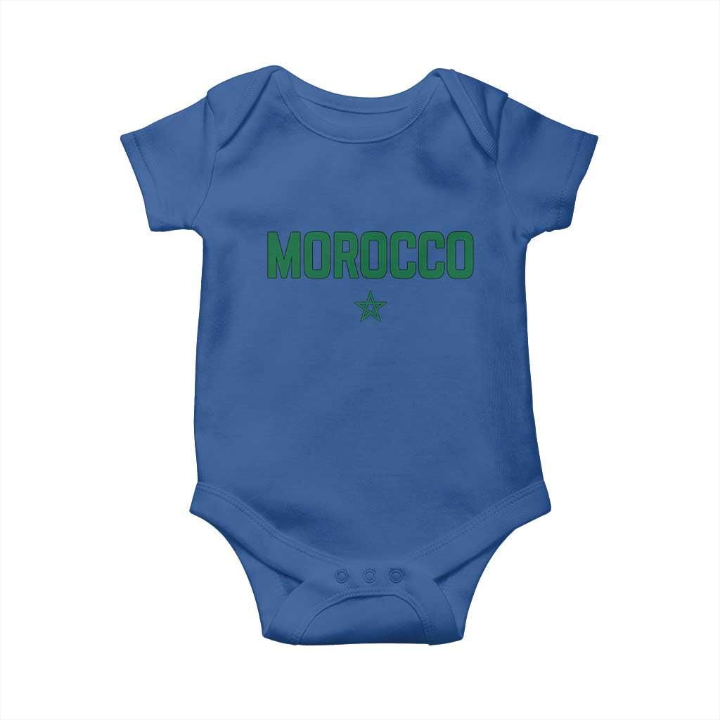 Morocco Star Flag Minimalist Moroccan Pride Baby Onesie