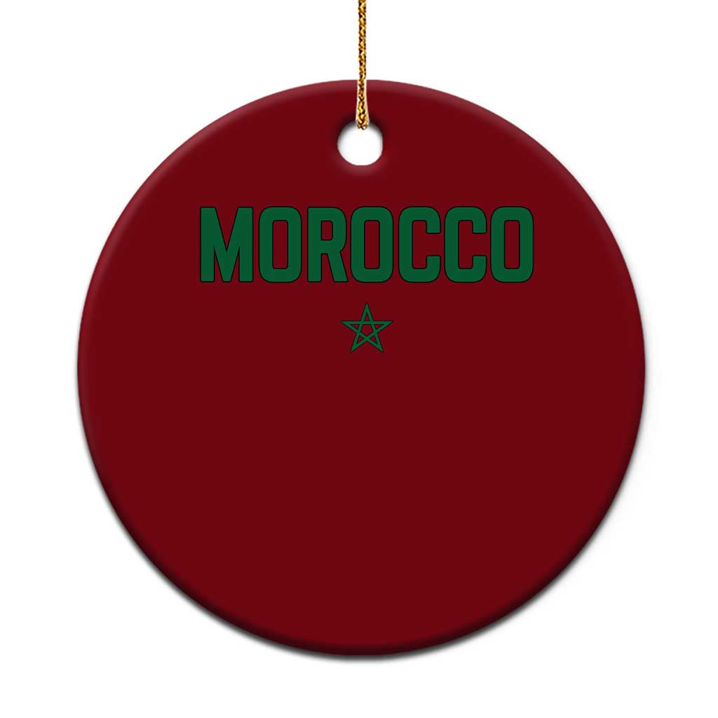 Morocco Star Flag Minimalist Moroccan Pride Ceramic Ornament