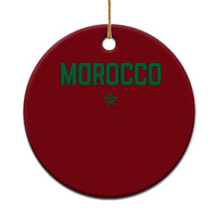 Morocco Star Flag Minimalist Moroccan Pride Ceramic Ornament