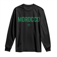 Morocco Star Flag Minimalist Moroccan Pride Long Sleeve Shirt