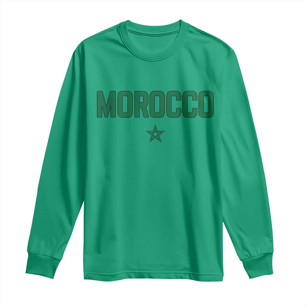 Morocco Star Flag Minimalist Moroccan Pride Long Sleeve Shirt