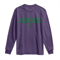 Morocco Star Flag Minimalist Moroccan Pride Long Sleeve Shirt