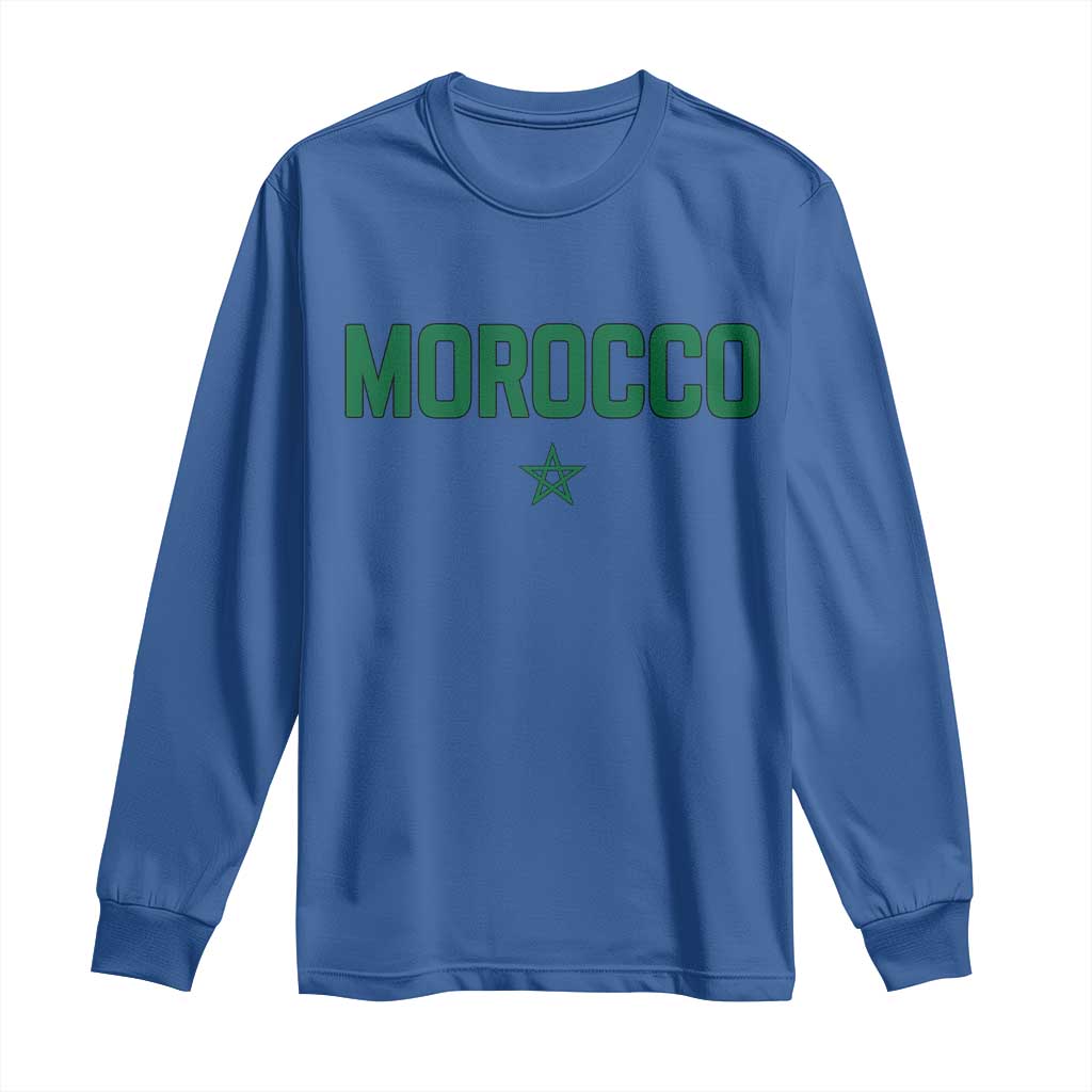 Morocco Star Flag Minimalist Moroccan Pride Long Sleeve Shirt