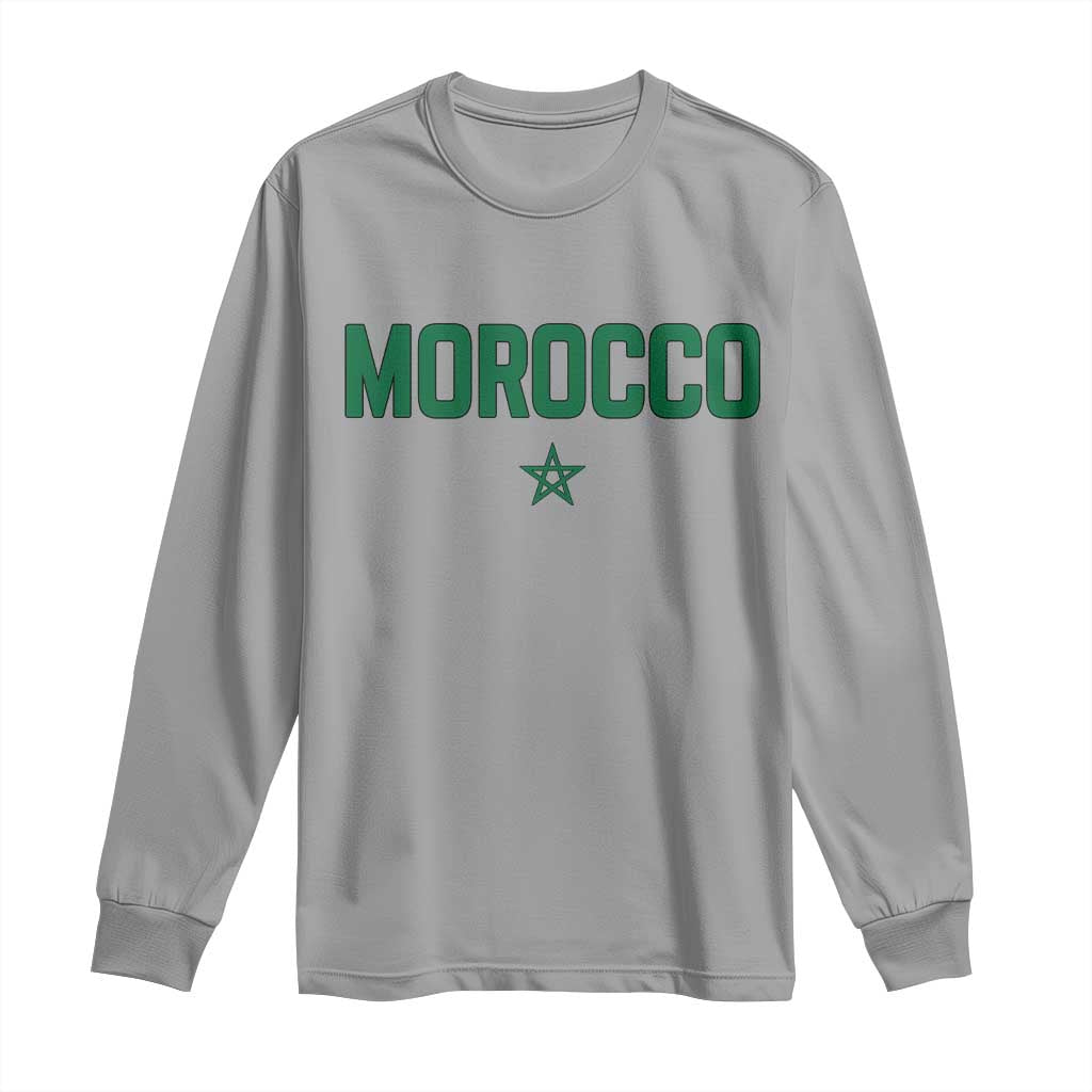 Morocco Star Flag Minimalist Moroccan Pride Long Sleeve Shirt