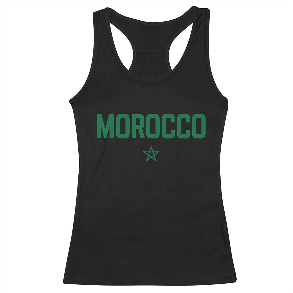 Morocco Star Flag Minimalist Moroccan Pride Racerback Tank Top