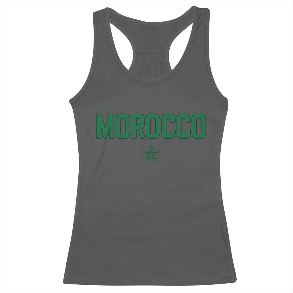 Morocco Star Flag Minimalist Moroccan Pride Racerback Tank Top