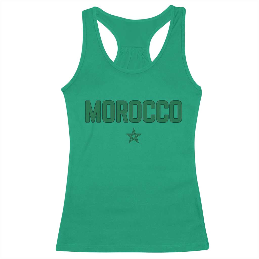 Morocco Star Flag Minimalist Moroccan Pride Racerback Tank Top
