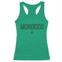 Morocco Star Flag Minimalist Moroccan Pride Racerback Tank Top