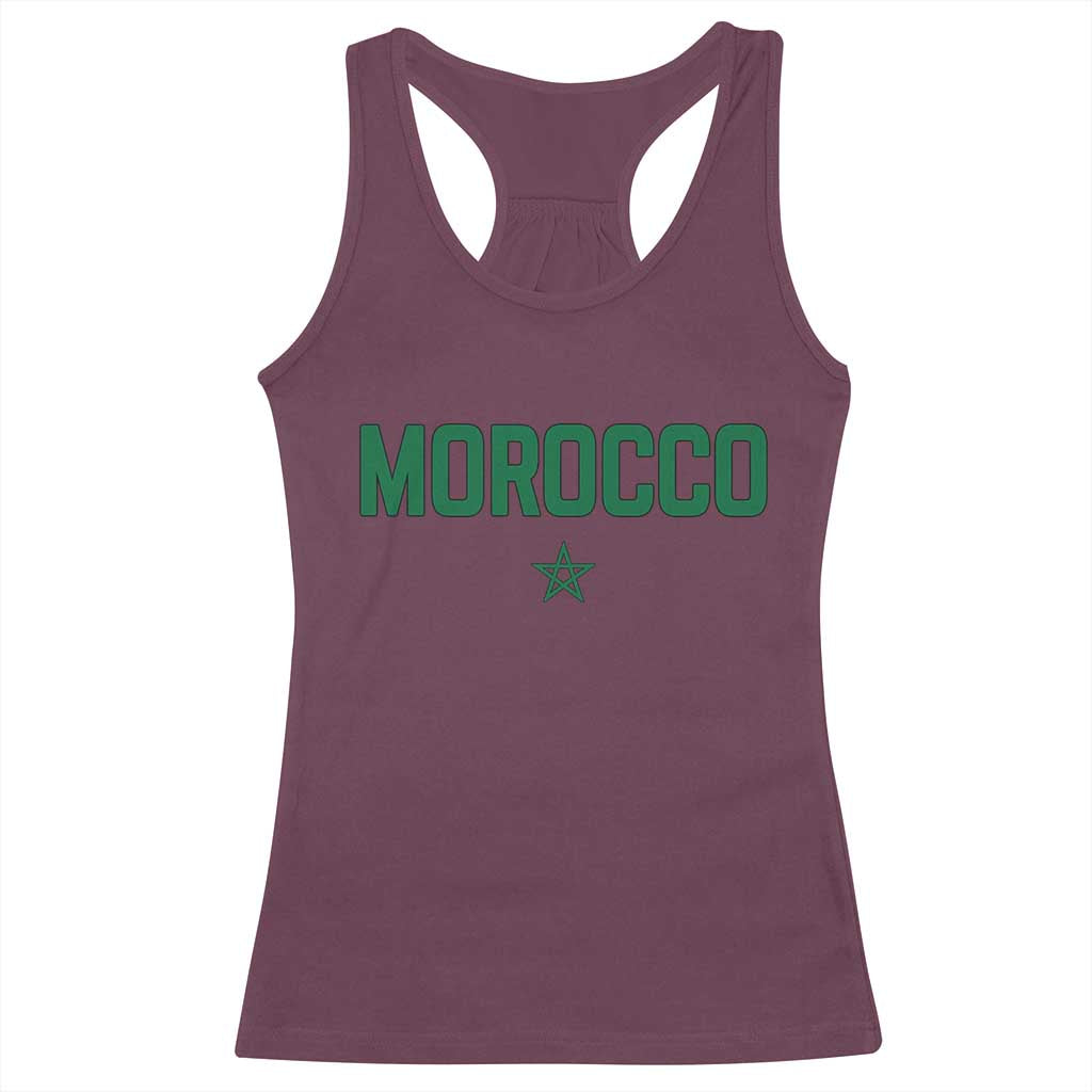 Morocco Star Flag Minimalist Moroccan Pride Racerback Tank Top