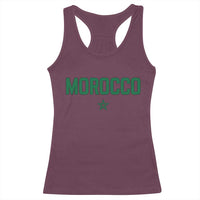 Morocco Star Flag Minimalist Moroccan Pride Racerback Tank Top