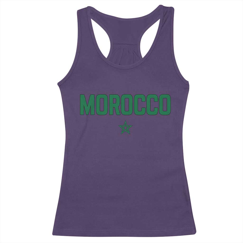 Morocco Star Flag Minimalist Moroccan Pride Racerback Tank Top