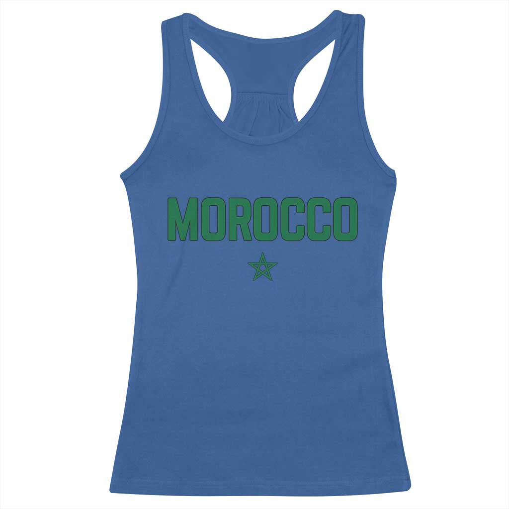 Morocco Star Flag Minimalist Moroccan Pride Racerback Tank Top