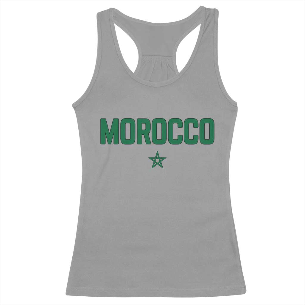 Morocco Star Flag Minimalist Moroccan Pride Racerback Tank Top
