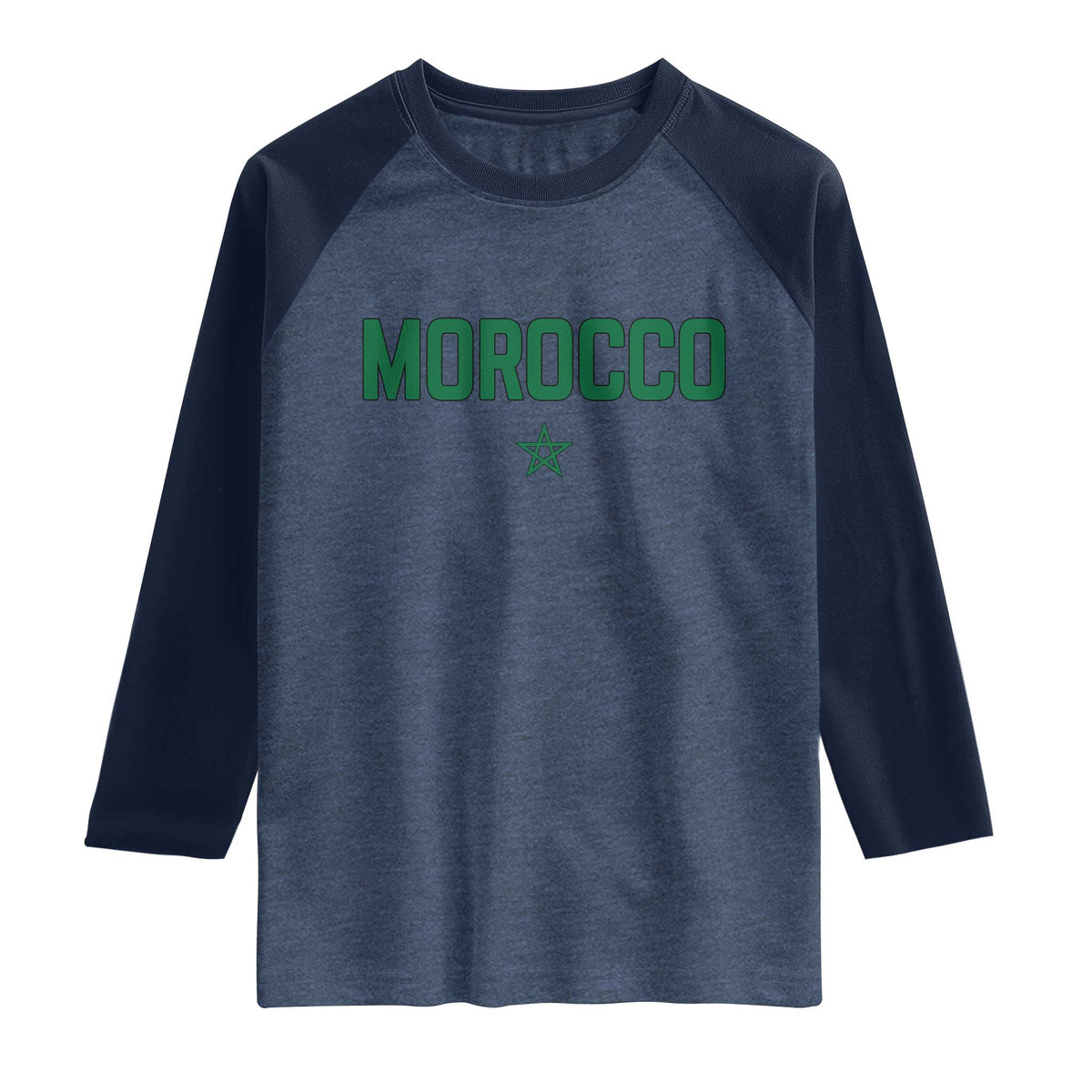 Morocco Star Flag Minimalist Moroccan Pride Raglan Shirt
