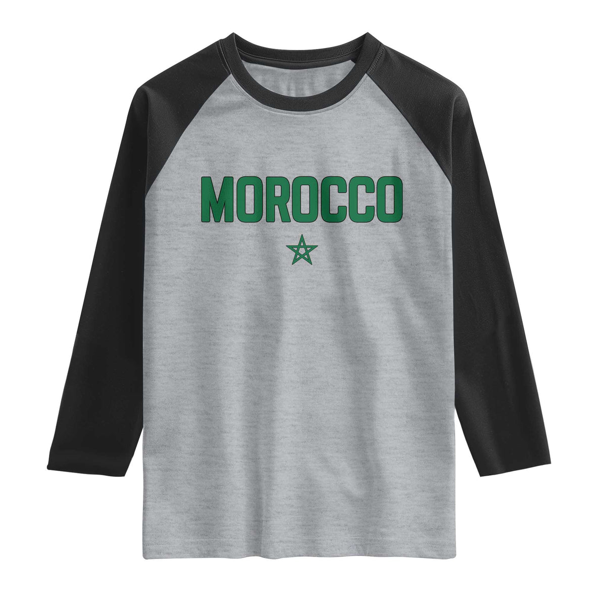 Morocco Star Flag Minimalist Moroccan Pride Raglan Shirt