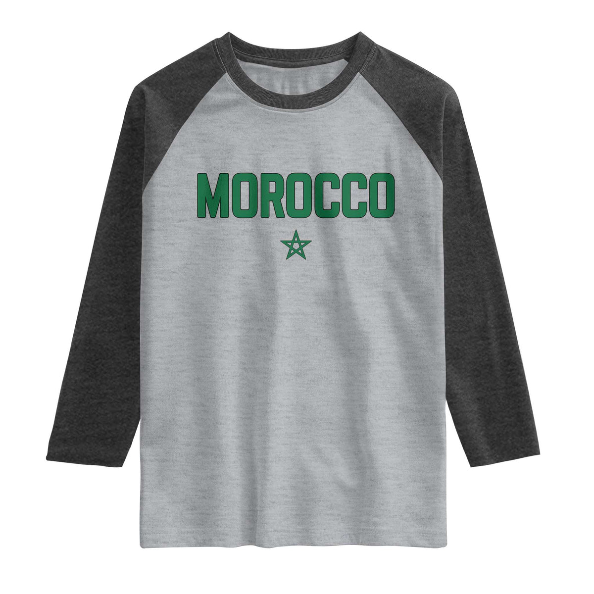 Morocco Star Flag Minimalist Moroccan Pride Raglan Shirt