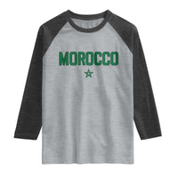 Morocco Star Flag Minimalist Moroccan Pride Raglan Shirt